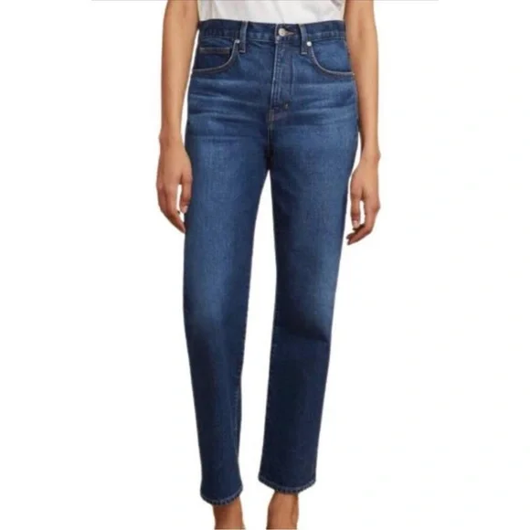 NWT VERONICA BEARD Ryleigh Slim
Straight High Rise Jeans Bright Blue Raw Hem 30 - Picture 1 of 16